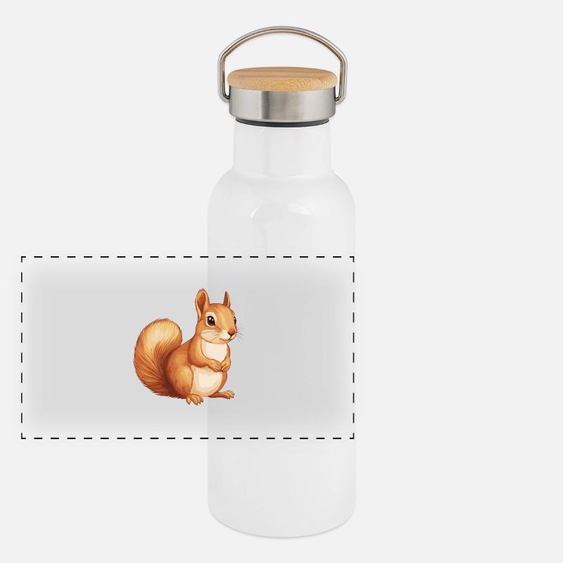 Écureuil Gourde isotherme avec bouchon en bambou