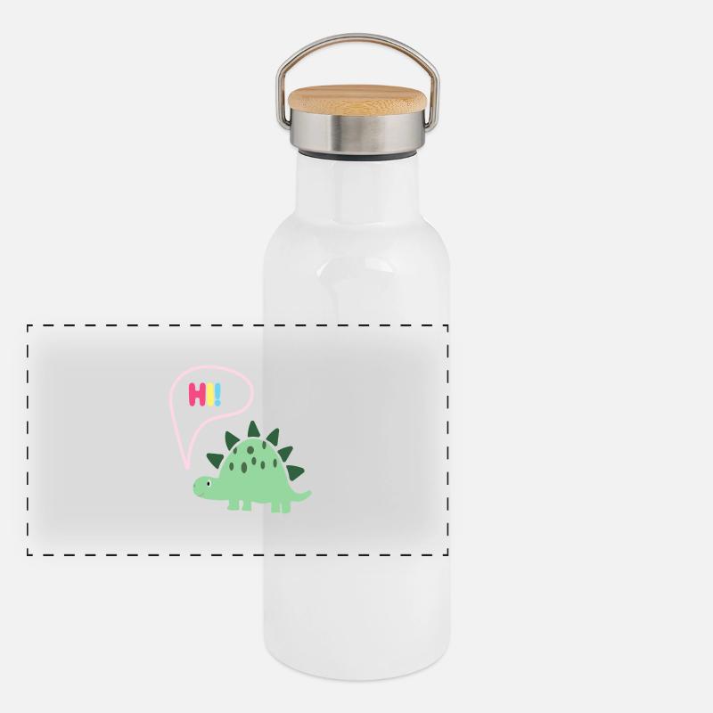 Hi Dino - Geschenkidee - Kindermode Panorama Thermosflasche mit Bambusdeckel
