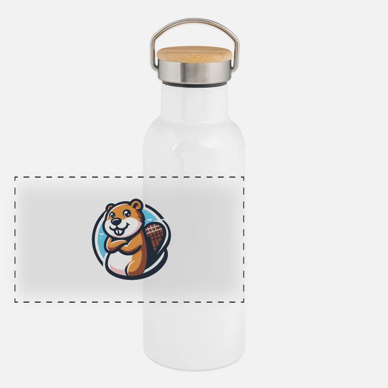 Biber baut dort Panorama Thermosflasche mit Bambusdeckel