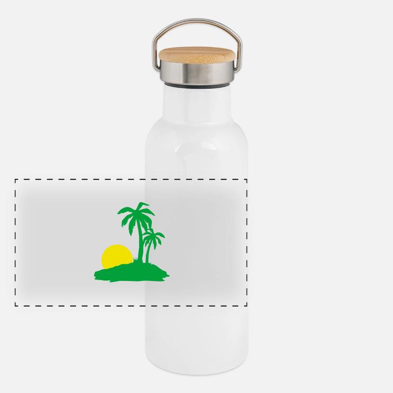 Palm beach soleil Gourde isotherme avec bouchon en bambou