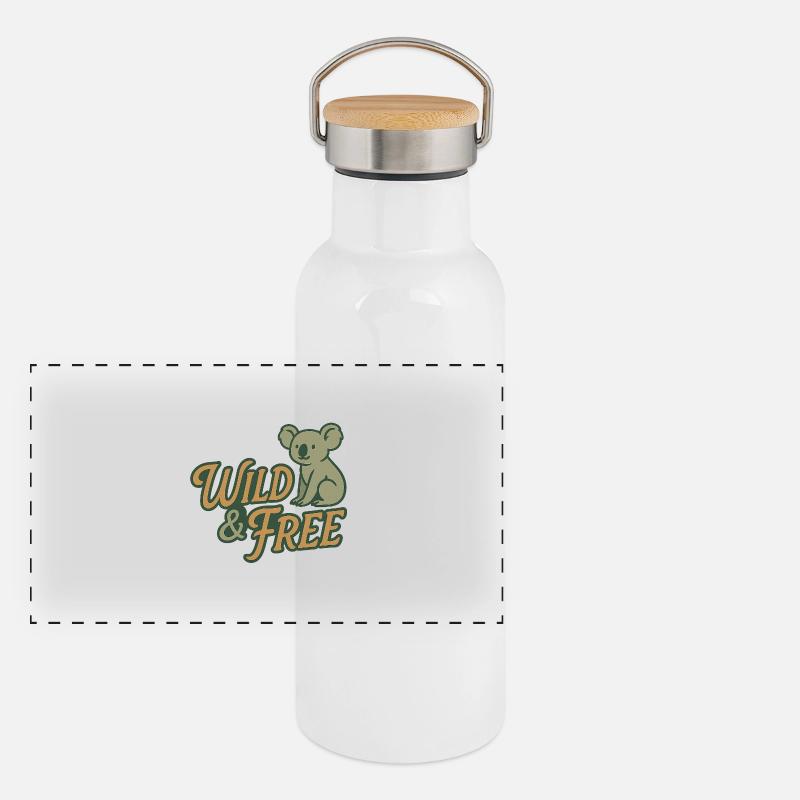 Wild & Free – Koala & Kangaroo Panoramic Thermal Bottle with Bamboo Lid