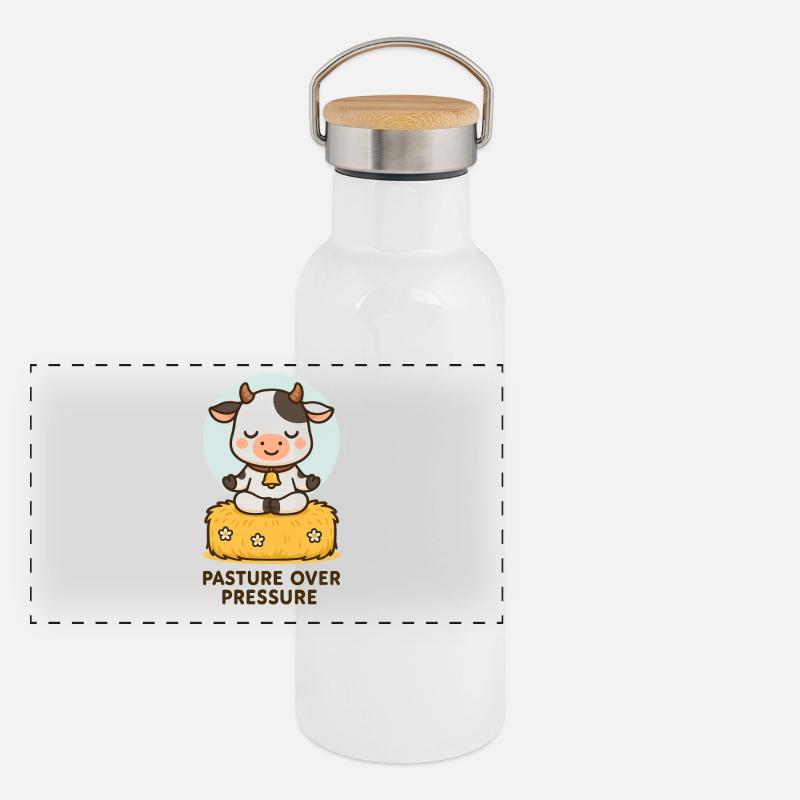 Übermäßiger Weidedruck Panorama Thermosflasche mit Bambusdeckel