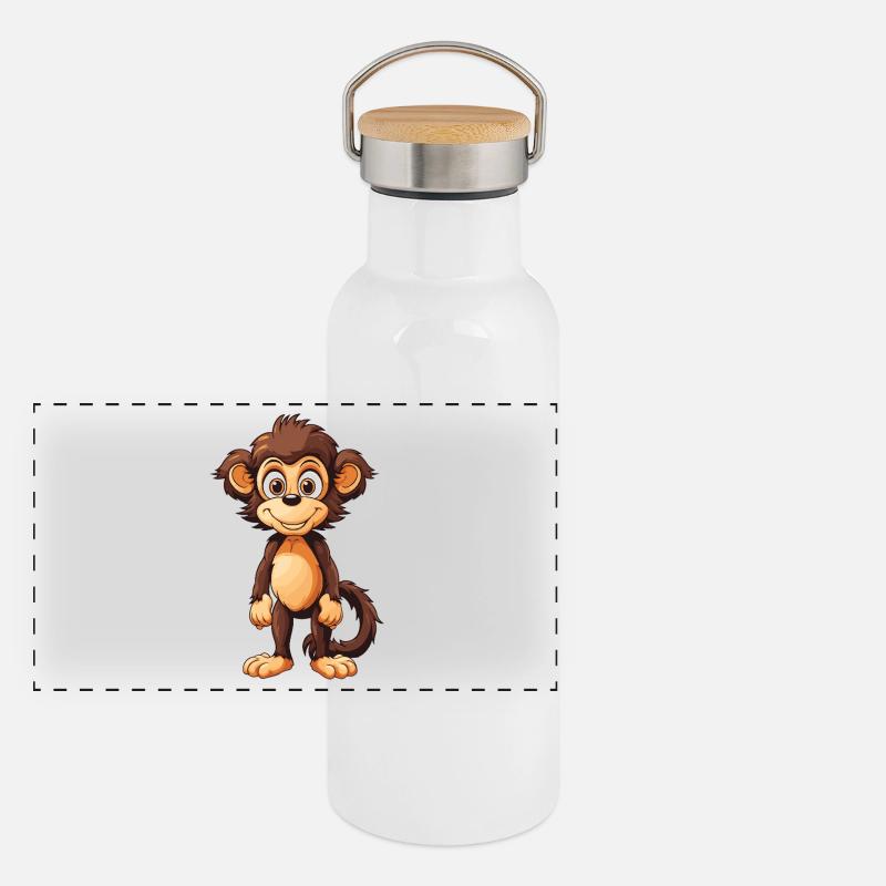 Monkey Animal Panoramic Thermal Bottle with Bamboo Lid