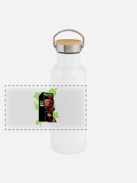 Salut-score - Gourde isotherme avec bouchon en bambou - blanc - Devant