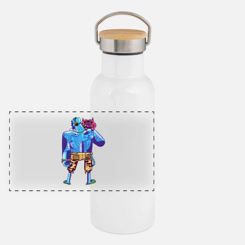 dude beach Panorama Thermosflasche mit Bambusdeckel