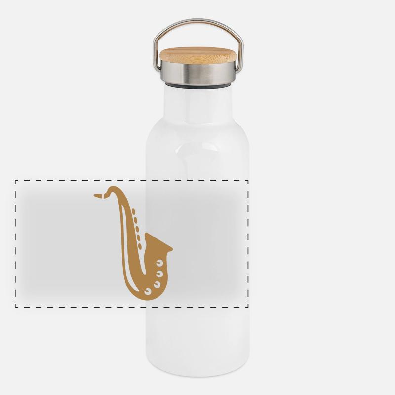 Saxophone gift musician Panoramic Thermal Bottle with Bamboo Lid