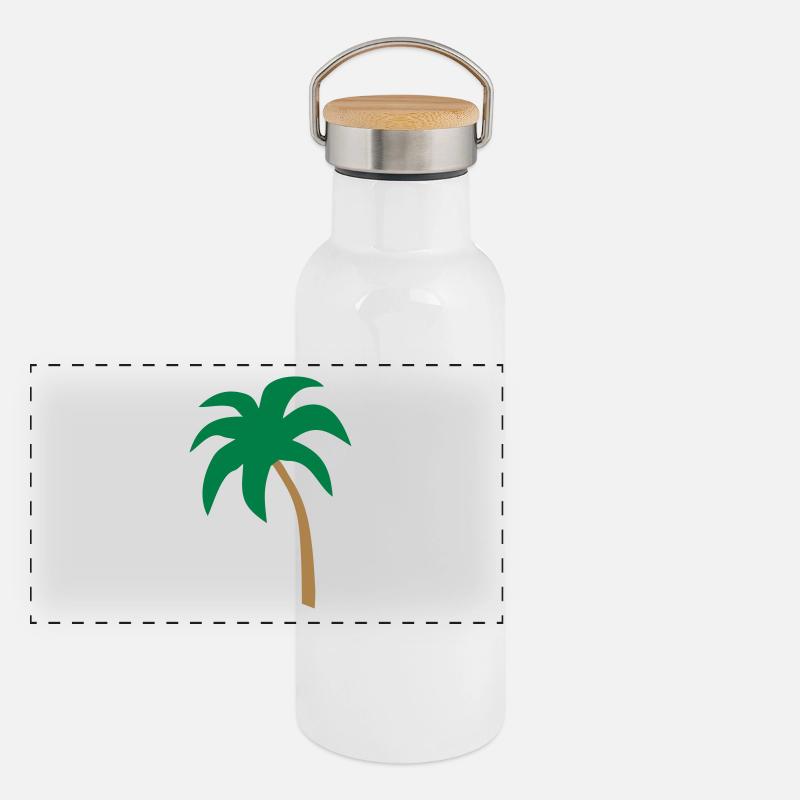 Palme Panorama Thermosflasche mit Bambusdeckel