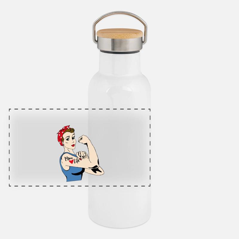 La vie de maman Gourde isotherme avec bouchon en bambou