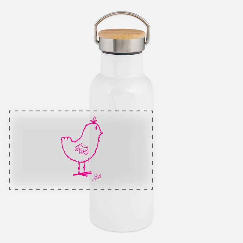 rose kiki Gourde isotherme avec bouchon en bambou