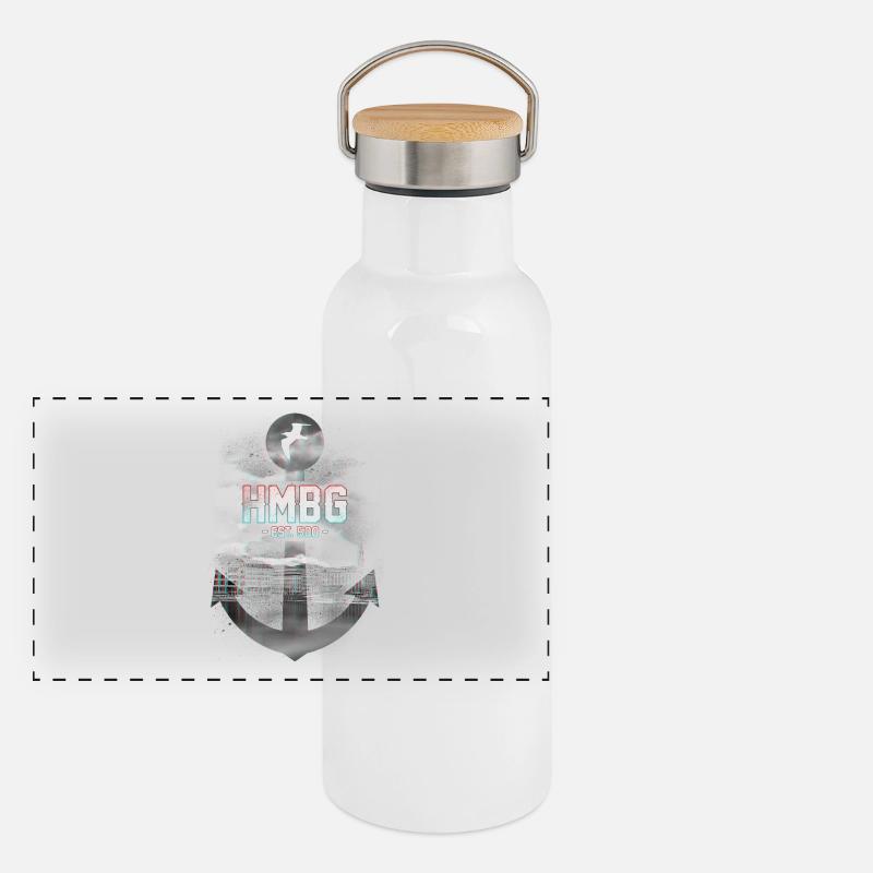 HAMBURG Panorama Thermosflasche mit Bambusdeckel