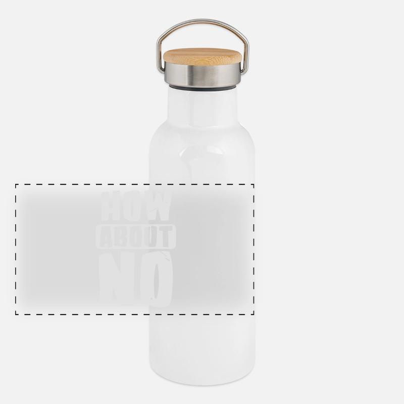 Que diriez-vous pas - Gourde isotherme avec bouchon en bambou - blanc