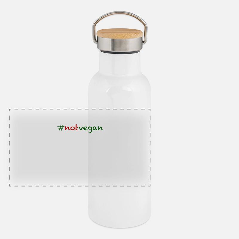 #notvegan - not vegan ! Gourde isotherme avec bouchon en bambou