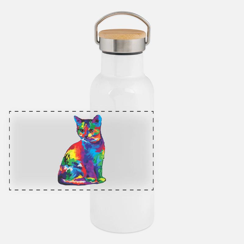 Panorama Thermosflasche mit Bambusdeckel