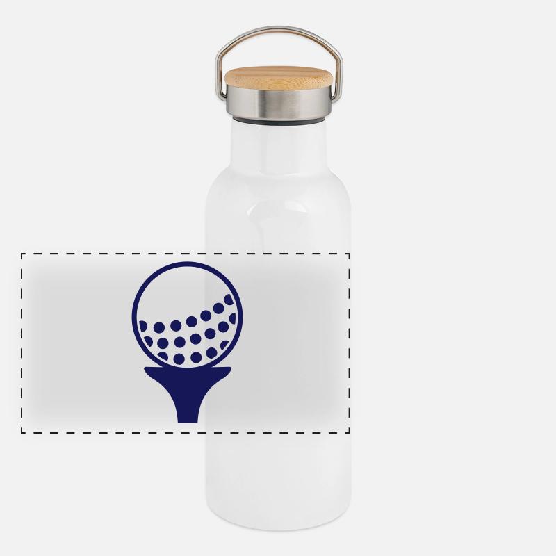 Golf ball Panoramic Thermal Bottle with Bamboo Lid
