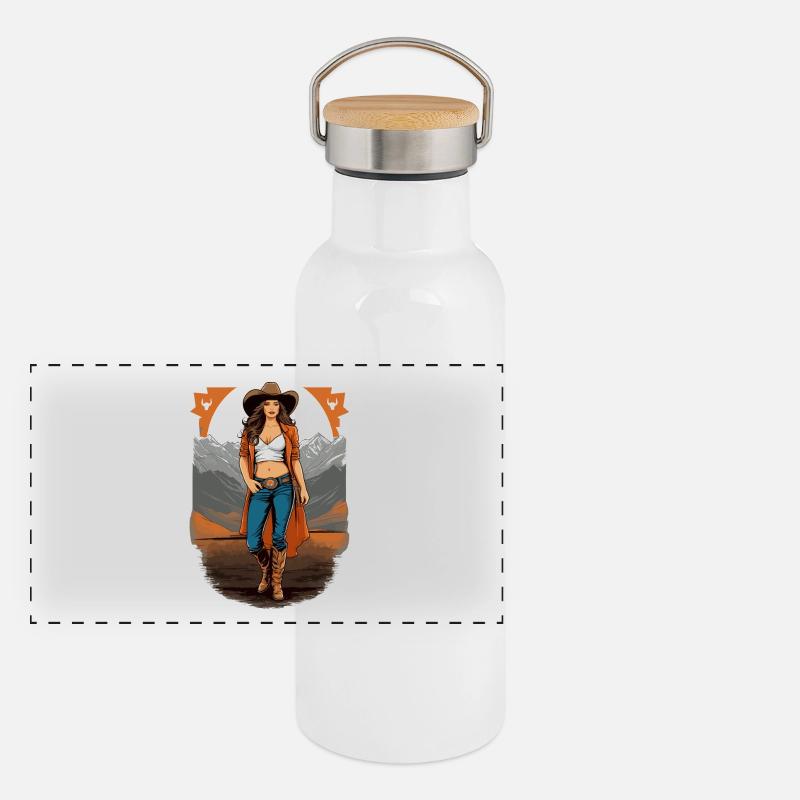 Fille du Texas Gourde isotherme avec bouchon en bambou