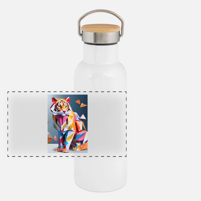 Origami Tiger Panoramic Thermal Bottle with Bamboo Lid