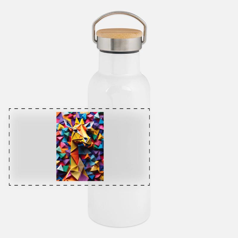 Origami Giraffe Panoramic Thermal Bottle with Bamboo Lid