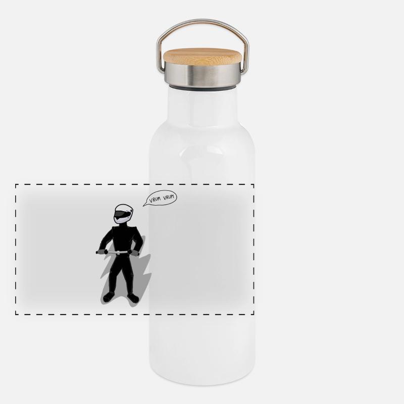 Hobby-Biker Panorama Thermosflasche mit Bambusdeckel