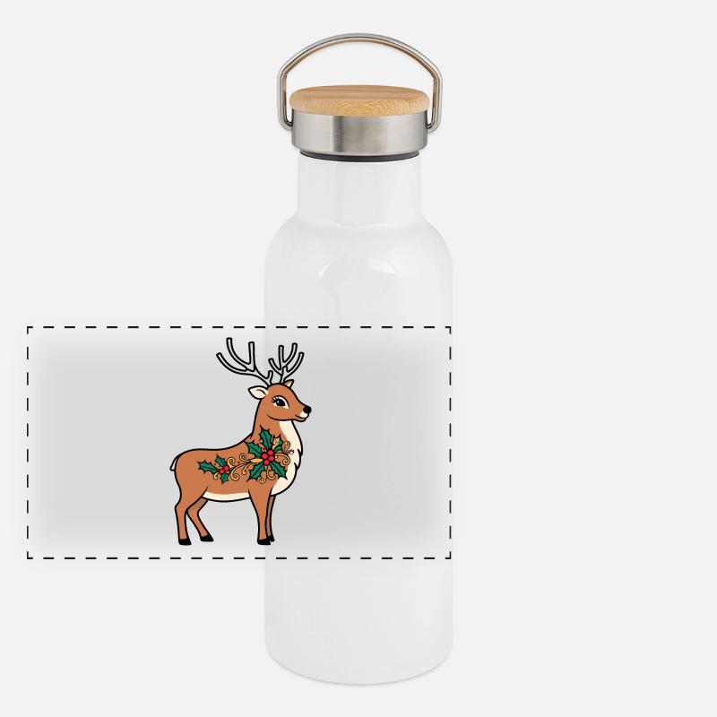 Reindeer Panoramic Thermal Bottle with Bamboo Lid