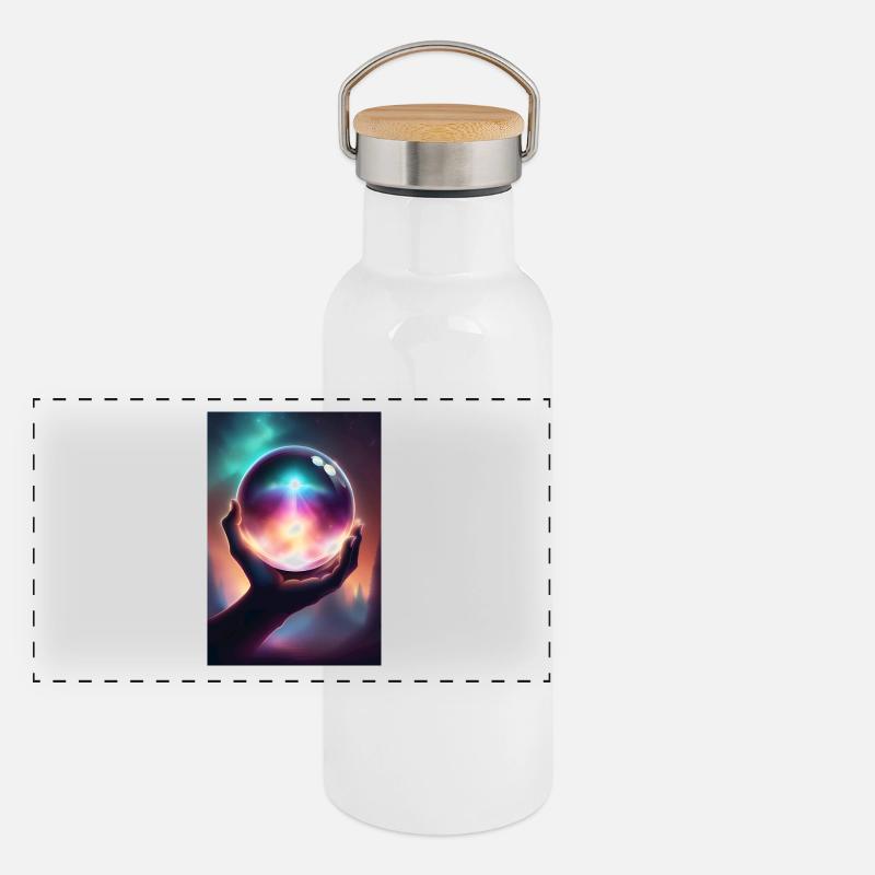 Boule de cristal magique à la main Gourde isotherme avec bouchon en bambou