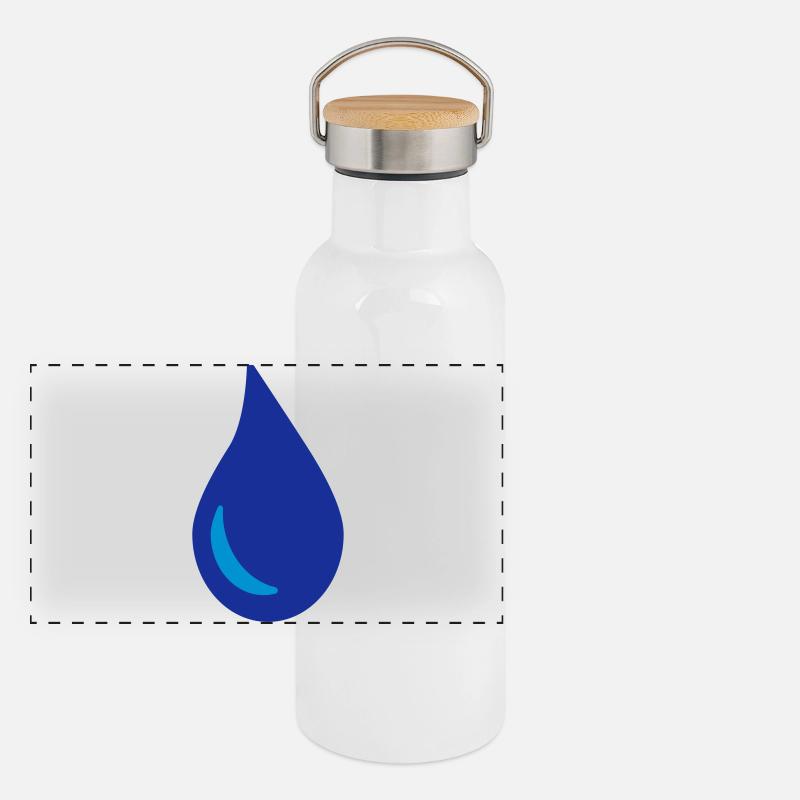 gouttes d'eau Gourde isotherme avec bouchon en bambou