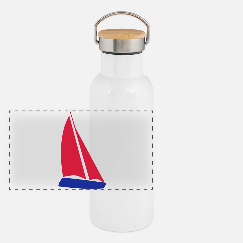 bateau à voile Gourde isotherme avec bouchon en bambou