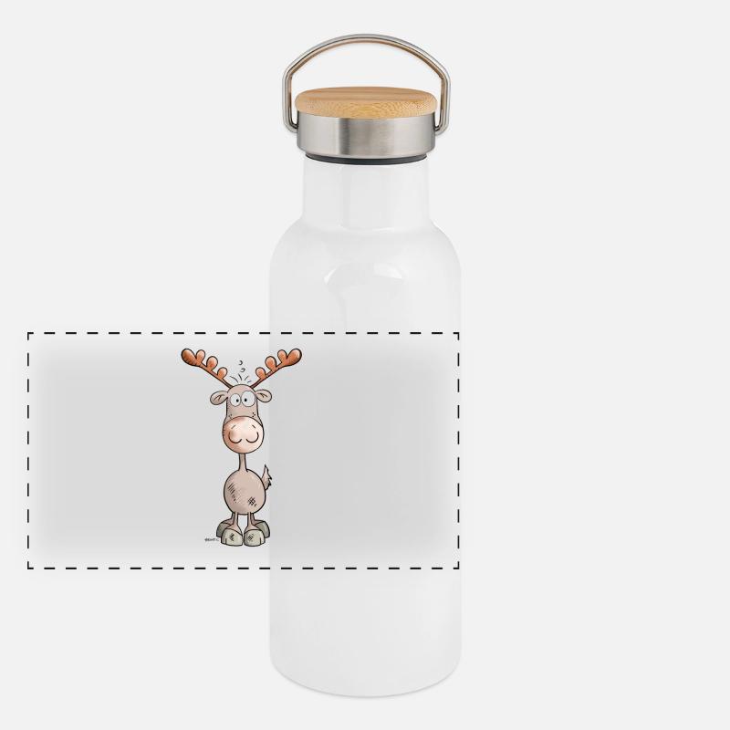 Mignon élan Gourde isotherme avec bouchon en bambou