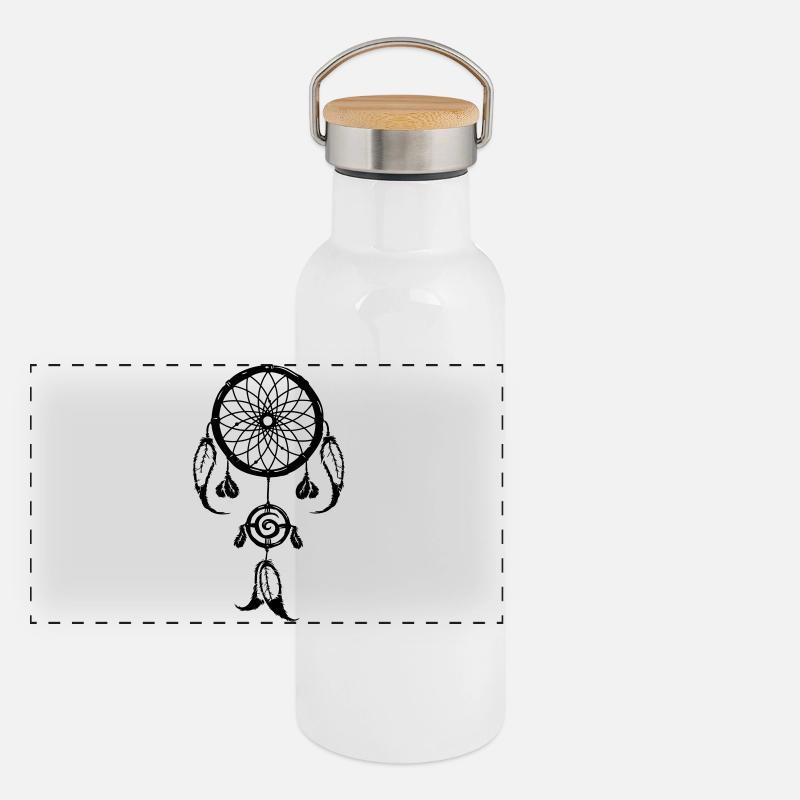 Traumfänger Panorama Thermosflasche mit Bambusdeckel