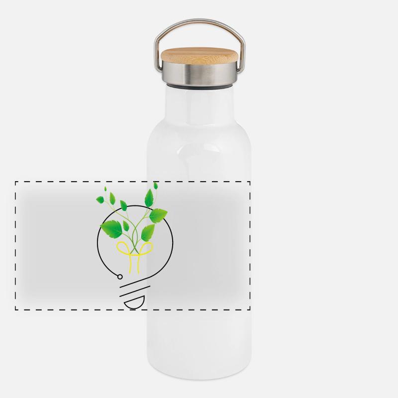 Sei das Licht Panorama Thermosflasche mit Bambusdeckel