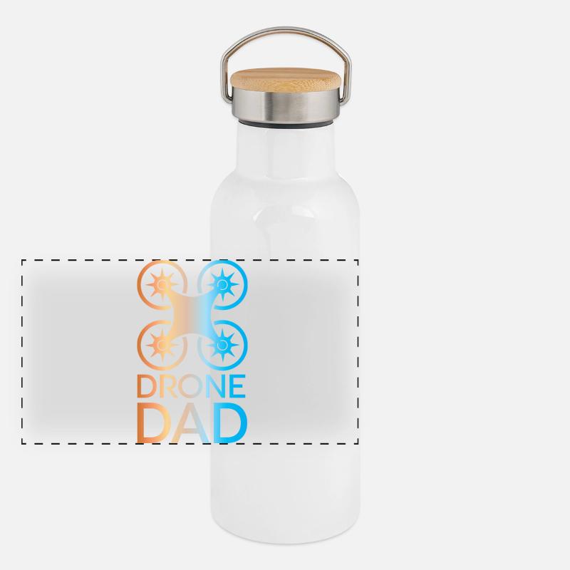 drone dad colors drone pilot icon icon logo Panoramic Thermal Bottle with Bamboo Lid