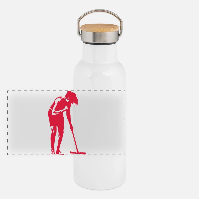 Femme de ménage Gourde isotherme avec bouchon en bambou