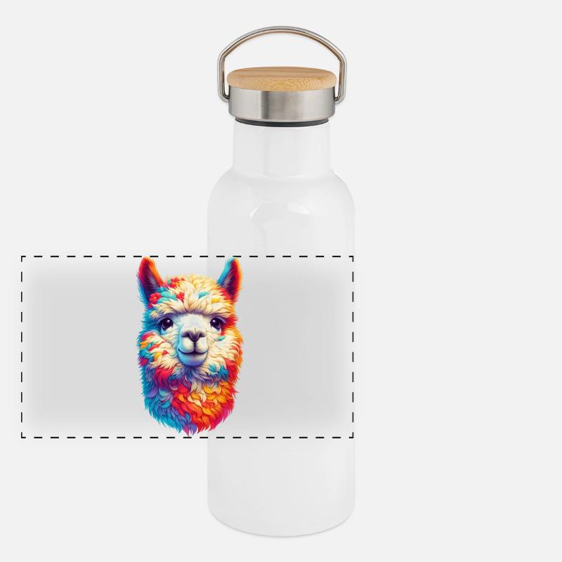 Alpaka Panorama Thermosflasche mit Bambusdeckel