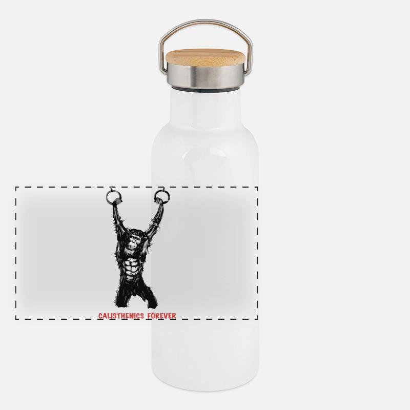 Calisthenics Evolution - Gymnastics Rings Panoramic Thermal Bottle with Bamboo Lid