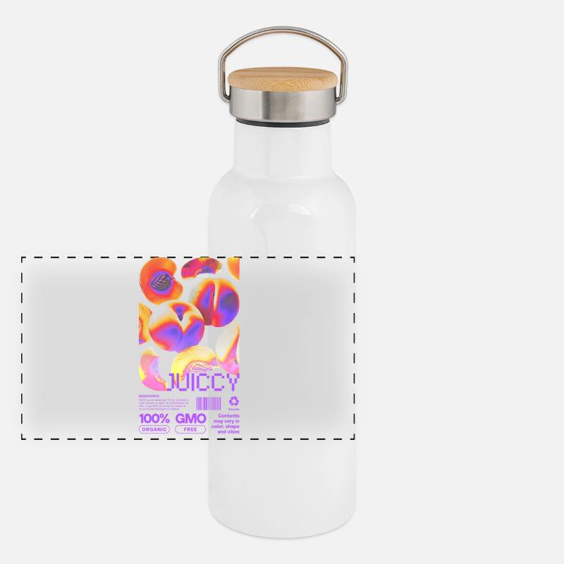 Juicy Peach Statement Panoramic Thermal Bottle with Bamboo Lid