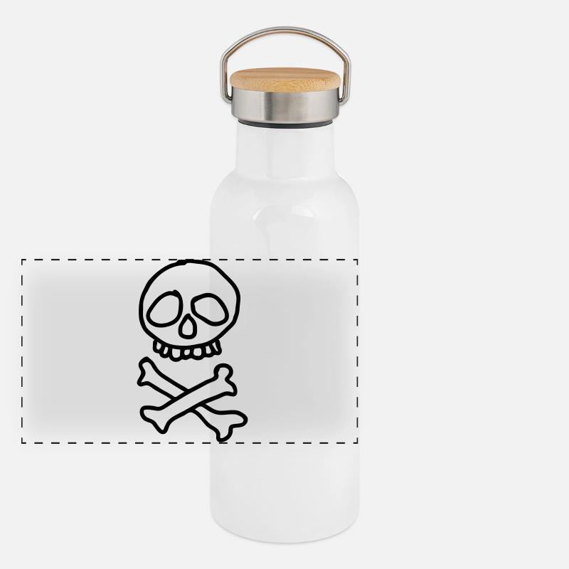 Piraten_skull Panoramic Thermal Bottle with Bamboo Lid