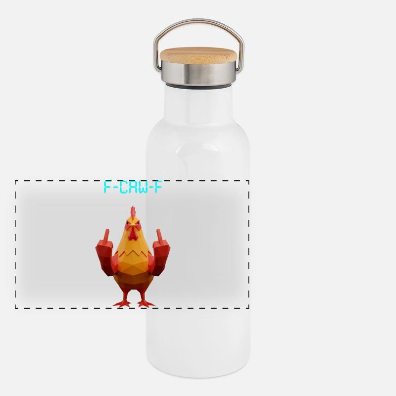 F-Caw-F Chicken 2 Chicken Funny Gift New Panoramic Thermal Bottle with Bamboo Lid