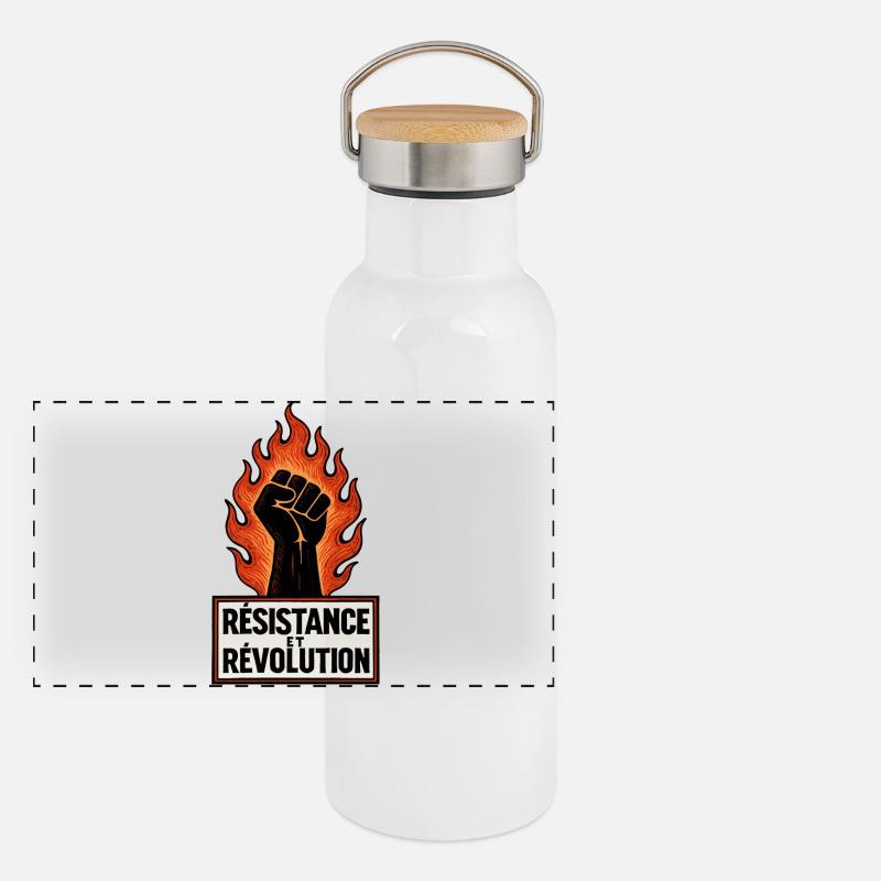 Resistance and Revolution - Strike - People's Struggle Panoramic Thermal Bottle with Bamboo Lid