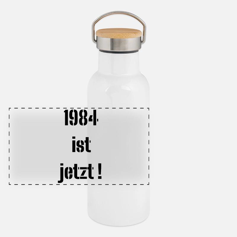1984, C’EST MAINTENANT ! Gourde isotherme avec bouchon en bambou