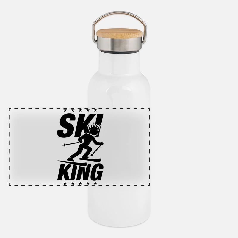Ski King Gourde isotherme avec bouchon en bambou