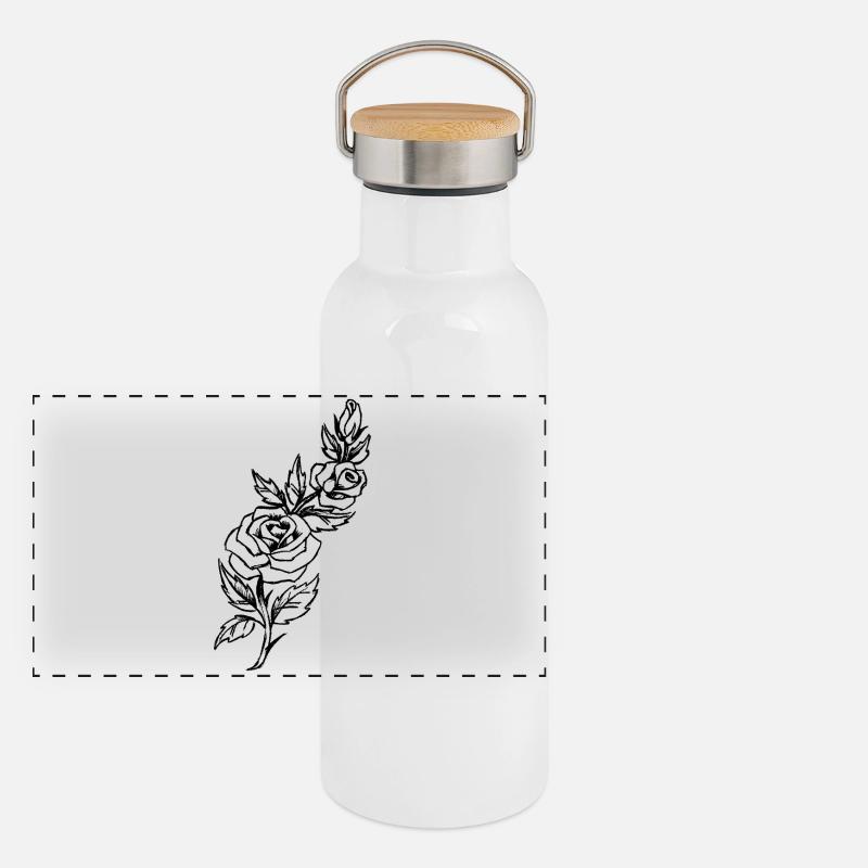 Rose Vine Panoramic Thermal Bottle with Bamboo Lid