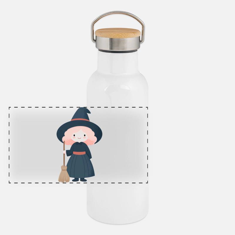Sorcière Halloween, style enfant Gourde isotherme avec bouchon en bambou