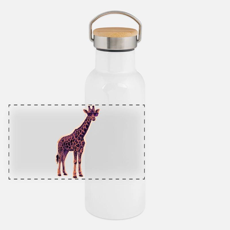 Lunettes de soleil girafe cool Gourde isotherme avec bouchon en bambou