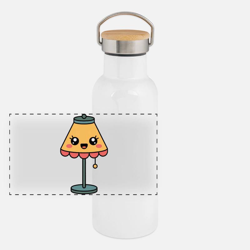 Lampe Tischlampe süßes Comic Panorama Thermosflasche mit Bambusdeckel