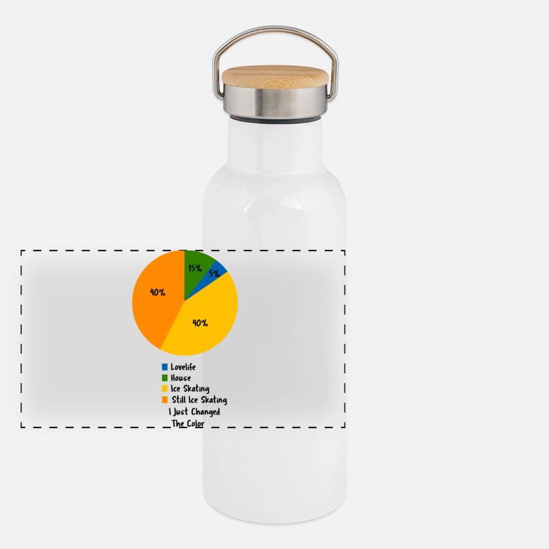 Eislauf-Leben Pie-Chart Eiskunstläufer Panorama Thermosflasche mit Bambusdeckel