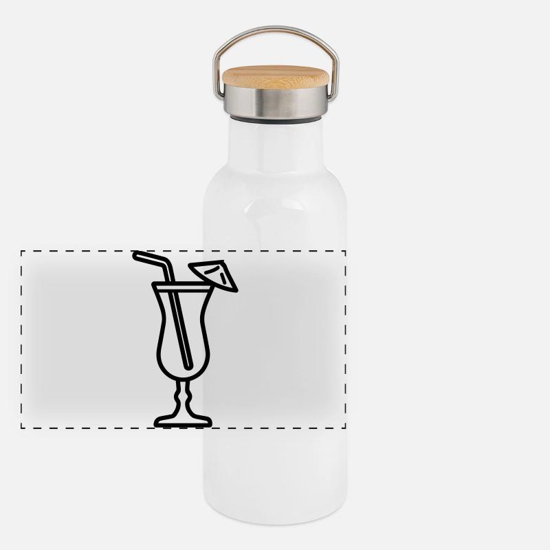 Gourde isotherme avec bouchon en bambou