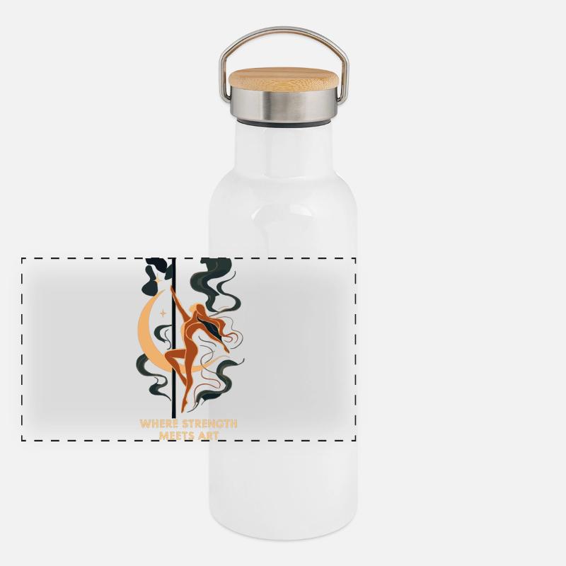 Pole Dance Kunst: Where Strength Meets Art Panorama Thermosflasche mit Bambusdeckel