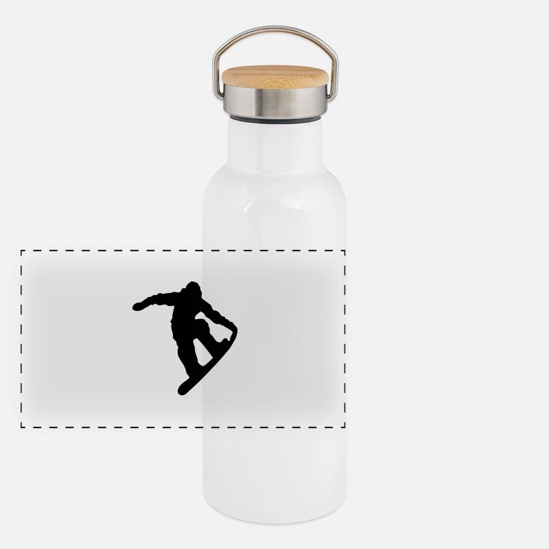 snowboarder jump I Gourde isotherme avec bouchon en bambou