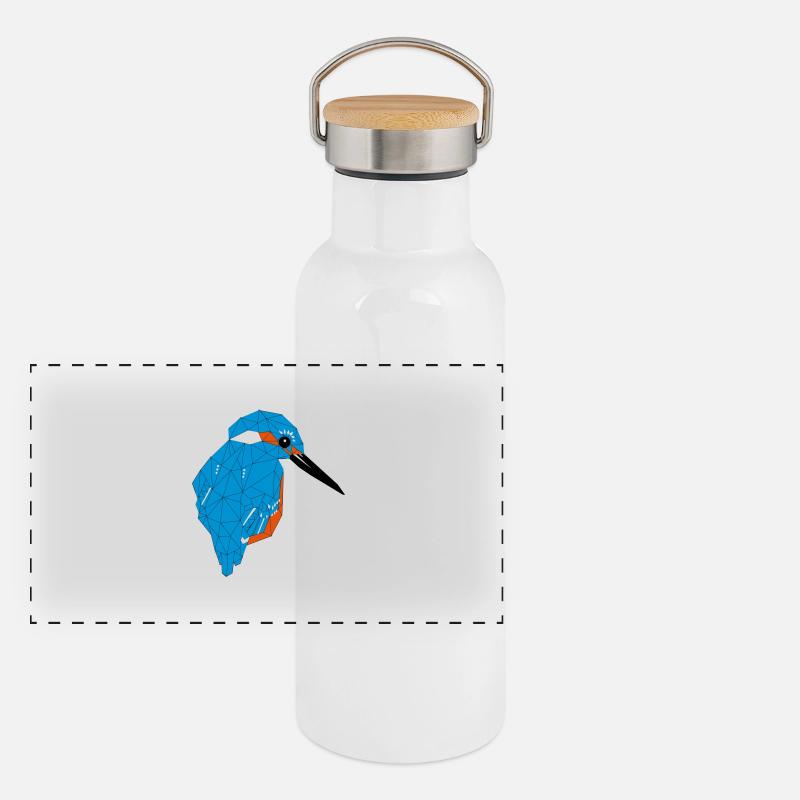 Eisvogel Panorama Thermosflasche mit Bambusdeckel