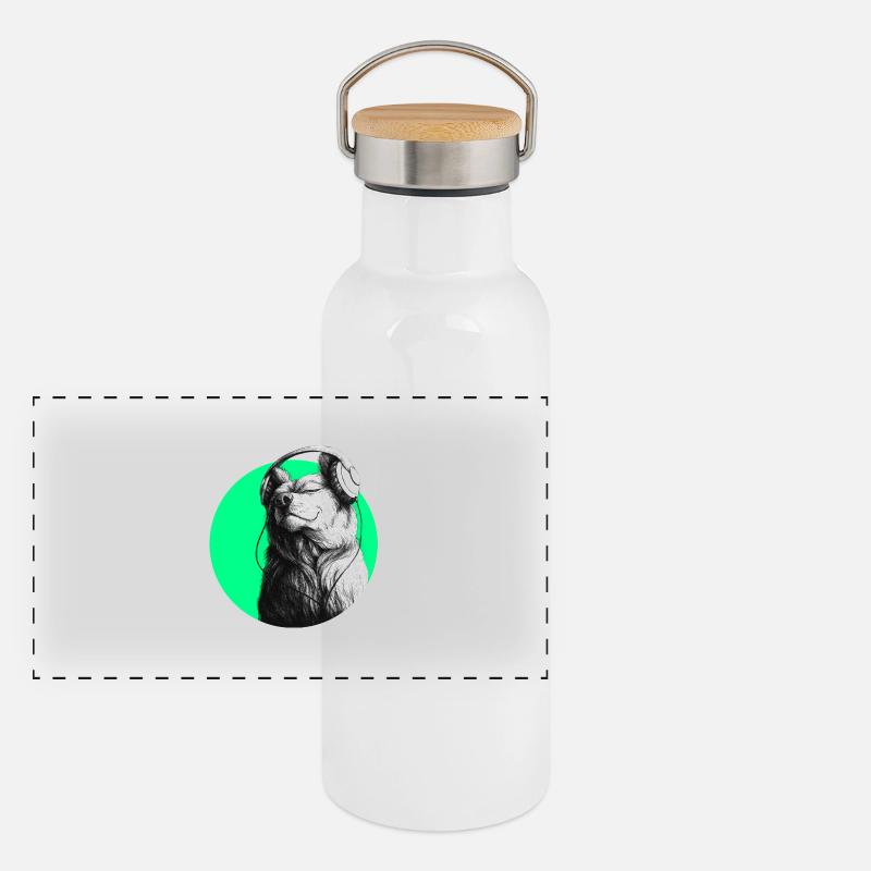put your record on Panorama Thermosflasche mit Bambusdeckel