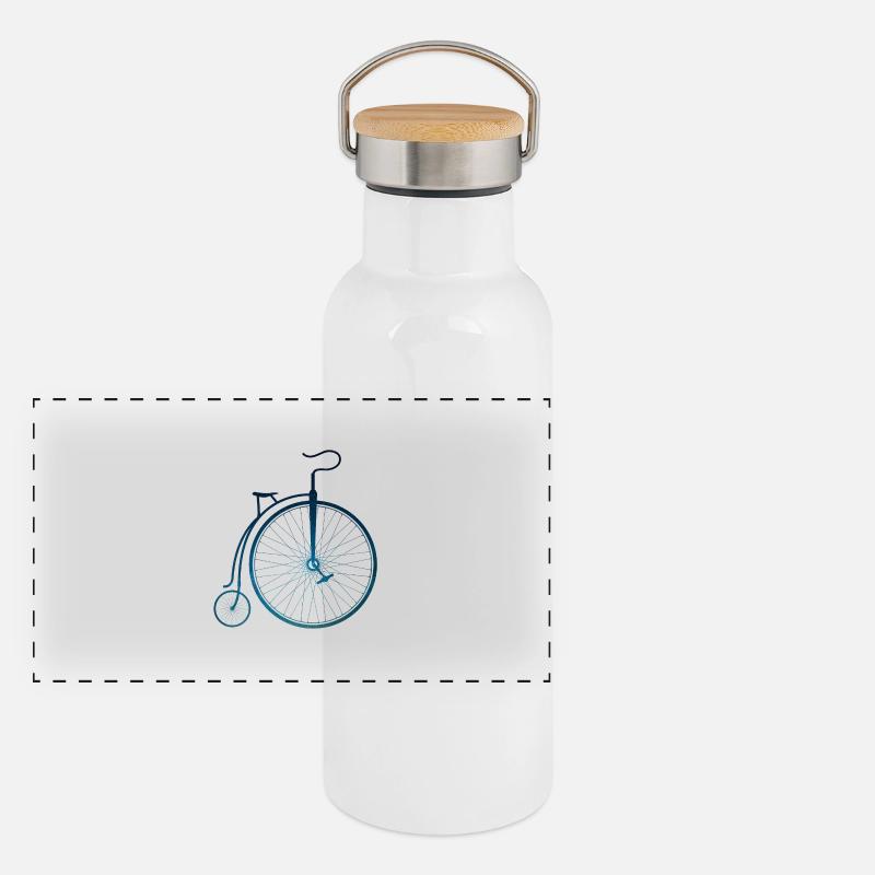 Hochrad / Old bicycle Panorama Thermosflasche mit Bambusdeckel